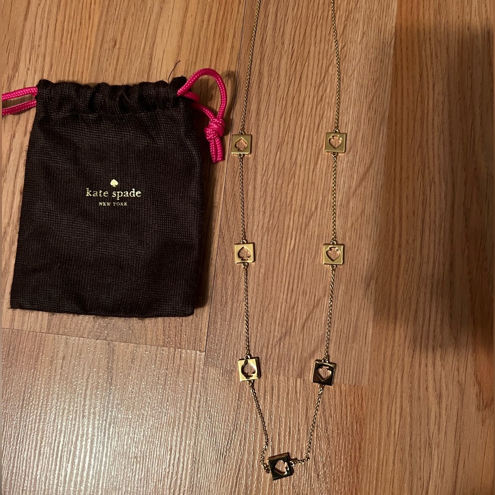 Kate spade gold logo chain necklace